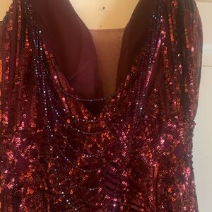 Sequin Burgundy Dress